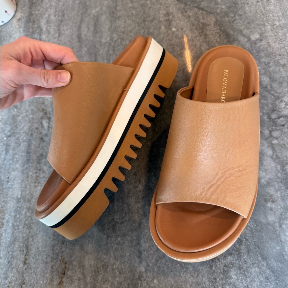 Paloma Barceló | Tan Slide Sandals